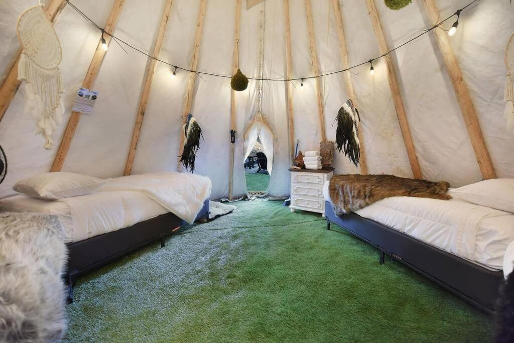 Enchanted Forest Cabin And Teepee! Lights & Laser Show! Private Hot Tub! Unique Stay! Sevierville Luaran gambar